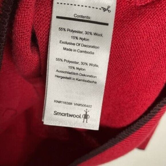Smartwool Red Textured Long Sleeve CrewNeck Sweater Pullover Women Size L - Picture 4 of 10